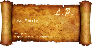 Lee Paula névjegykártya